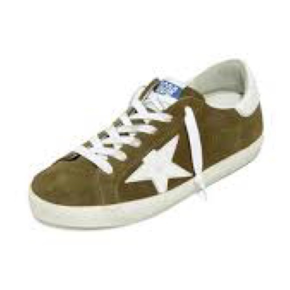 Golden Goose Superstar Sneaker in Olive Green Suede & White Star - Picture 7 of 9